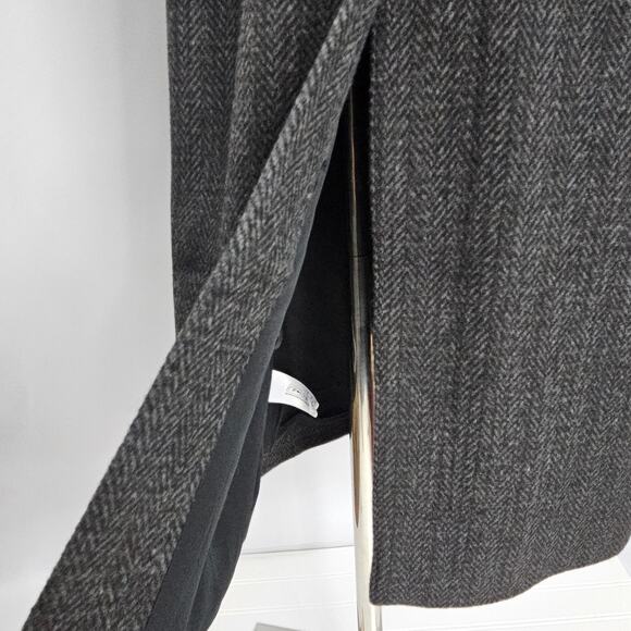 The Drop Jessy Grey Herringbone Double Breasted Long Overcoat Women's Size L NWT - Picture 11 of 16